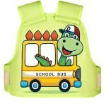 Bus Dinosaur Design Kids Safety Belt for Two Wheeler with Reflective Strips, Portable Seat Belt for Bike