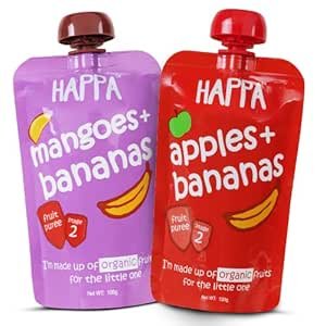 fruit puree from HAPPA as Best baby food in India for 6 month old