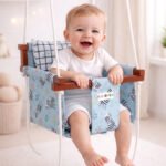 Grey-Black Zebra Print With Cotton Fabric Swing-Jhula For Babies