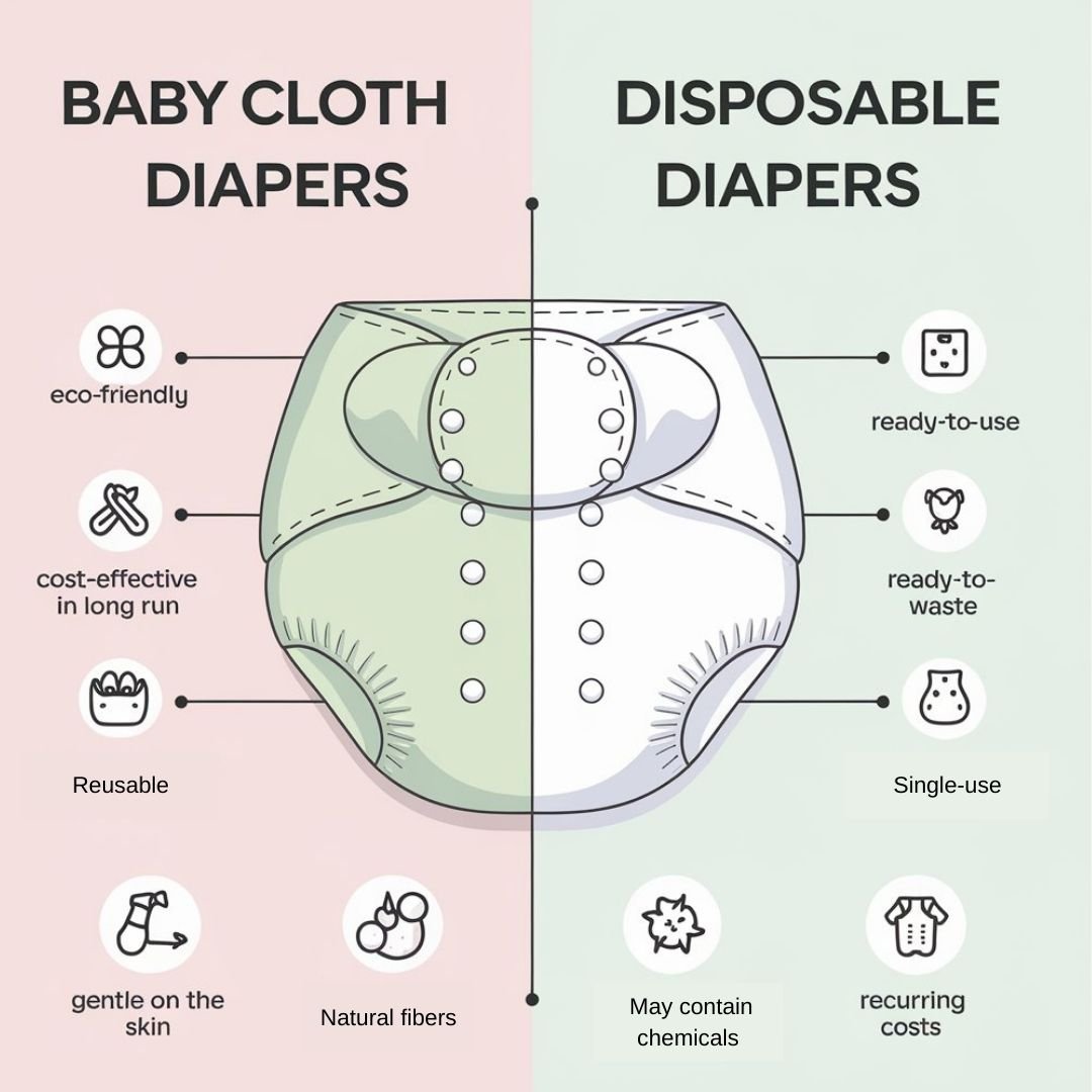 Baby cloth diapers vs Disposable Diapers chart