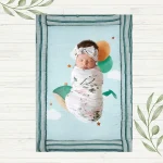 castle on whale flying with balloons cartoon print baby mat with baby sleeping peacefully on it filled with cotton made by newcomers