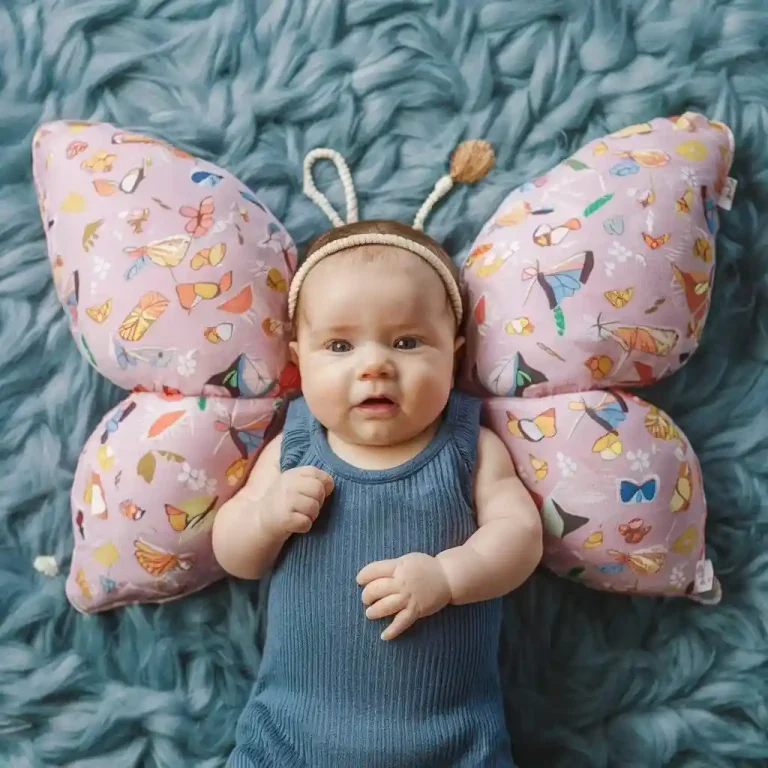 Butterfly shaped baby head shaping pillow