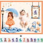 Peach Large Size Reversible Milestone Baby Blankets (With 1 to 12 Month Cards)