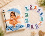 Peach Large Size Reversible Milestone Baby Blankets (With 1 to 12 Month Cards) - Image 4