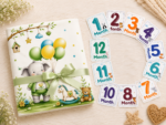 Light Green Comfortable Soft Cotton Fabric Baby Milestone Blanket (With 1 to 12 Month Cards) - Image 4