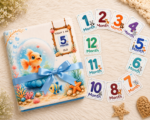 Aqua Blue 1 To 12 Months Baby Photoshoot Milestone Blankets Online (With 1 to 12 Month Cards) - Image 4