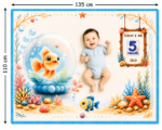 Aqua Blue 1 To 12 Months Baby Photoshoot Milestone Blankets Online (With 1 to 12 Month Cards) - Image 5