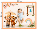 Beige Reversible & Anti-Allergic Baby Milestone Blanket With Props - Image 5
