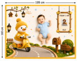 Mustard Color Easy To Carry Designer Baby Milestone Blankets Online (With 12 Months Cards) - Image 5