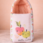 Peach Color Fruit Print Baby Nest Soft Cotton Fabric