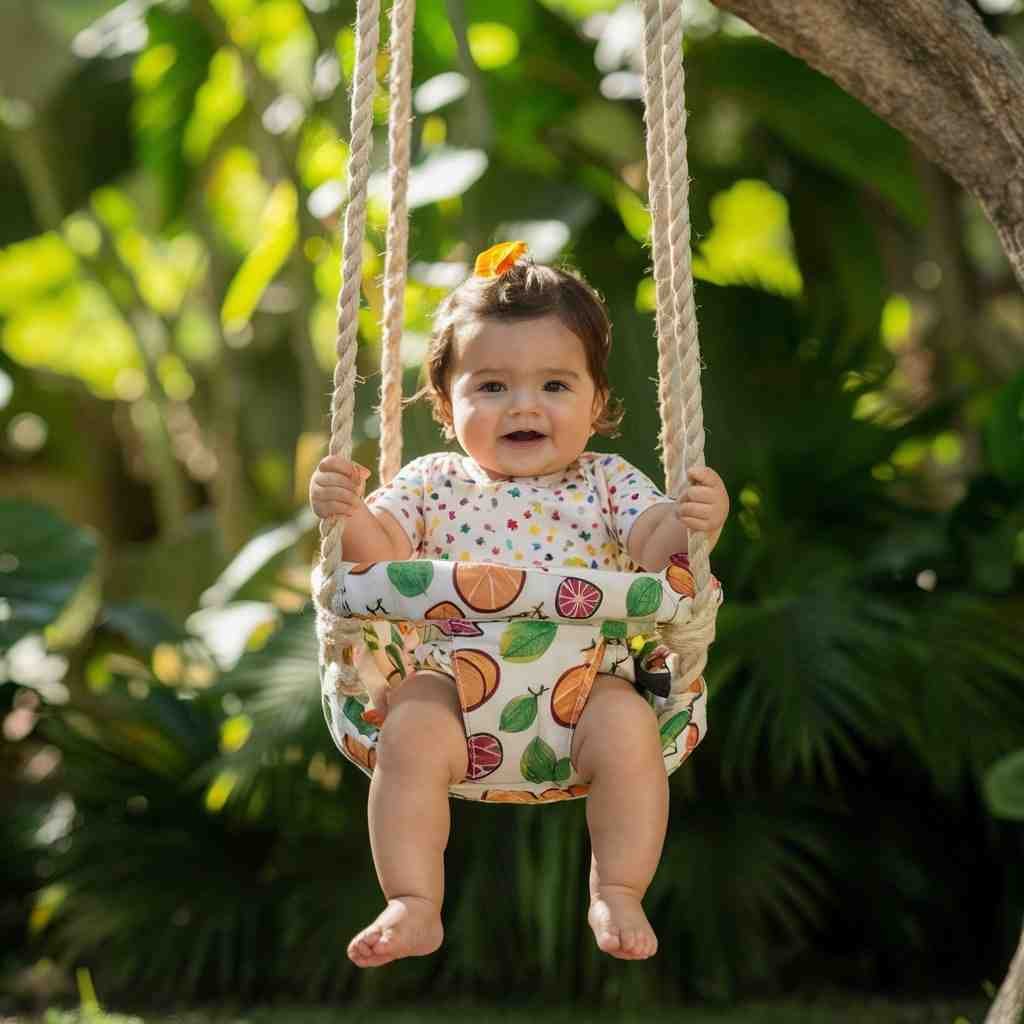 Colourful pattern baby hanging jhula