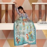 Sky Blue Bear Print Duvet Quilt Dohar for Infant and Kids