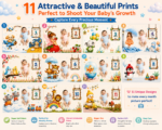 Peach Large Size Reversible Milestone Baby Blankets (With 1 to 12 Month Cards) - Image 7