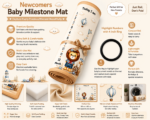 Beige Durable Warm Baby Milestone Mat Online (With Round Frames) - Image 4