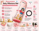 Pink Semi Cotton Fabric Baby Milestone Mat Online (With Round Frames) - Image 4