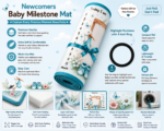 Sea Blue Large Size Reversible Milestone Baby Mat - Image 5