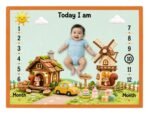 Pista Green House Print Baby Milestone Mat Online