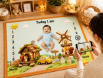 Pista Green House Print Baby Milestone Mat Online - Image 3