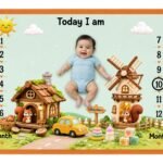 Pista Green House Print Baby Milestone Mat Online