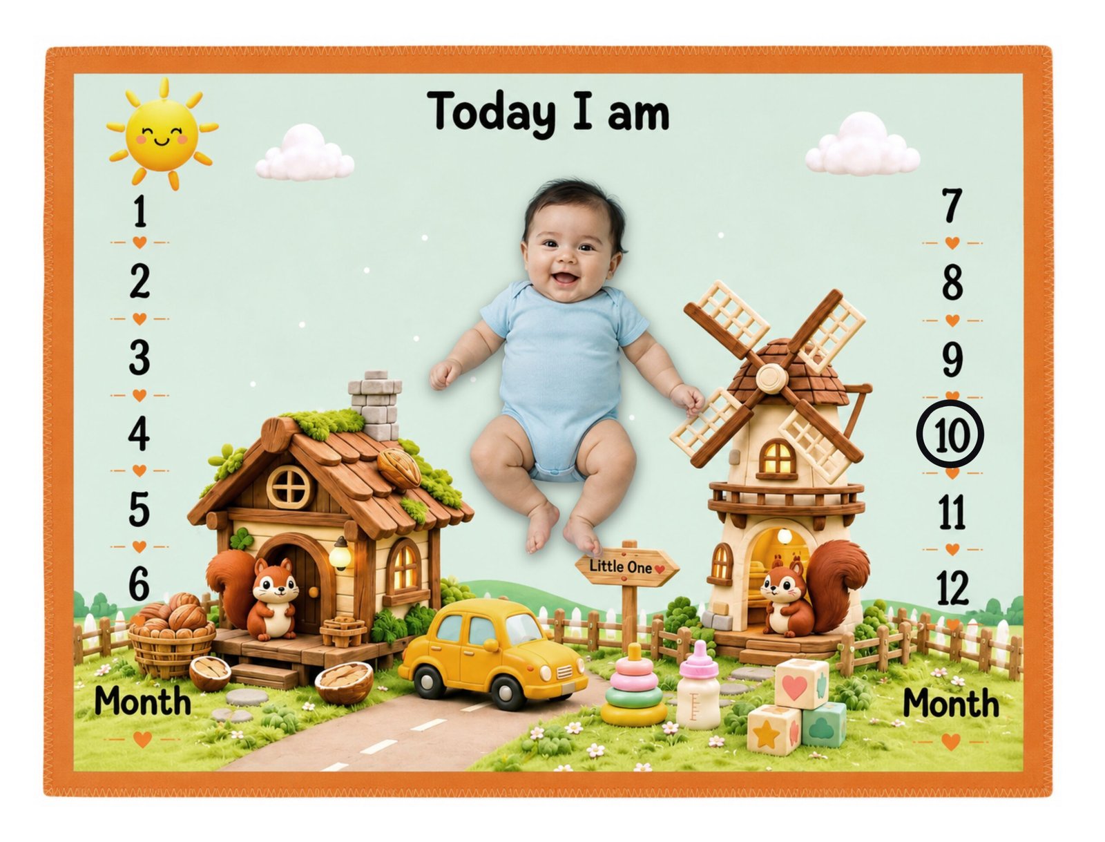 MQLT_08 (1) Pista Green House Print Baby Milestone Mat Online - Image 1