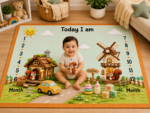 Pista Green House Print Baby Milestone Mat Online - Image 4