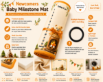 Orange Soft Fabric Breathable Milestone Mat For Babies (With Round Frames) - Image 4