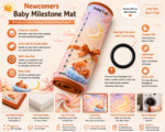 Coffee Multi-Purpose Breathable Baby Milestone Mat Online - Image 4