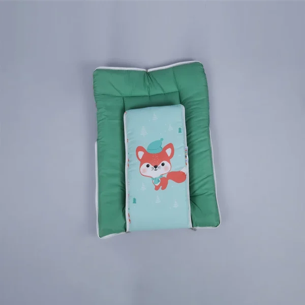 light blue green orange cartoon fox printed design baby nest for newborns by newcomers