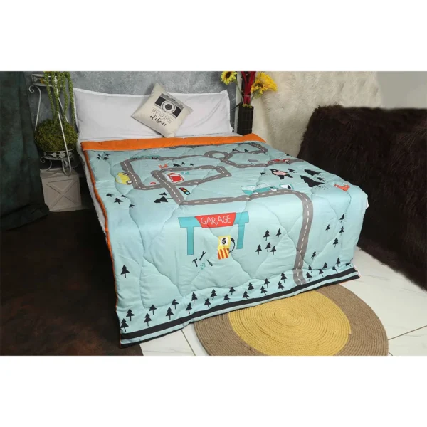 Sea blue orange ultra ight comforter for cute bedding, quilt for single bed online by Newcomers