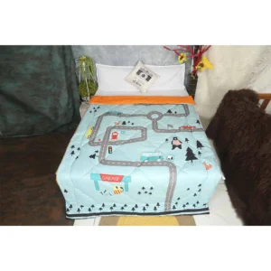 Sea blue orange ultra ight comforter for cute bedding, quilt for single bed online by Newcomers