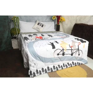 A White Nursery Prints Convenient & Easy To Use Kids Comforter blanket Duvet for cribs and cots, Animal Print Comforters - Cozy & Stylish Bedding