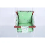 green apple colorful print baby sleeping swing for online baby jhula shopping, with light green colored pillows made by newcomers brand