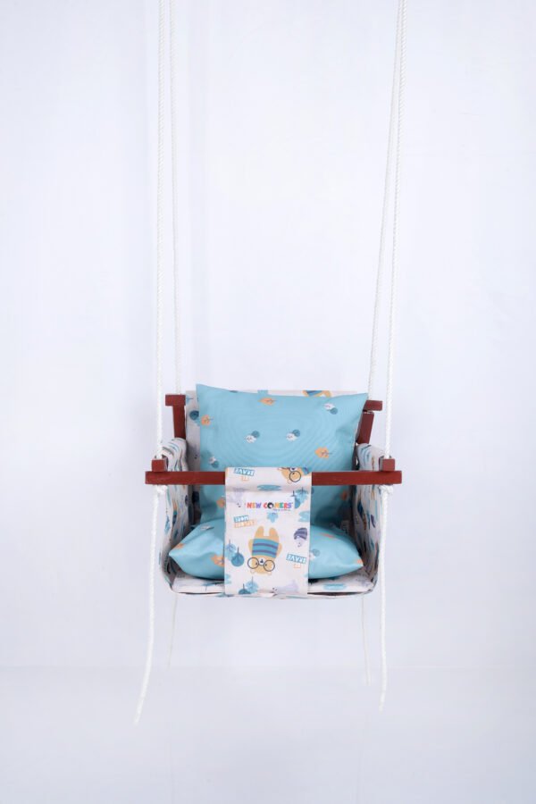 White-Yellow Cute Adjustable Swing Jhula For Babies And Small Childs - Image 3