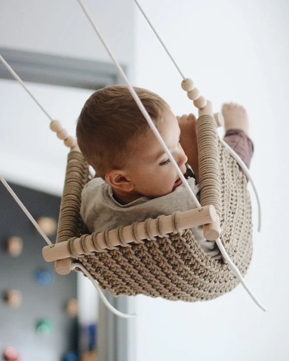 Safe Wooden Baby Swing