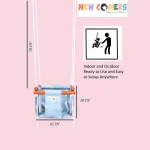 Newcomers brand's baby swing product dimension information and its versatile use in indoor and in outdoor environment. Beby jhula comes with 4 pcs of 70 inch ropes, height and width of jhula bucket is 10 inch each,