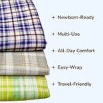 Cotton Muslin Baby Swaddle and Wrapper for New Born Baby - Pack of 3 - Image 6