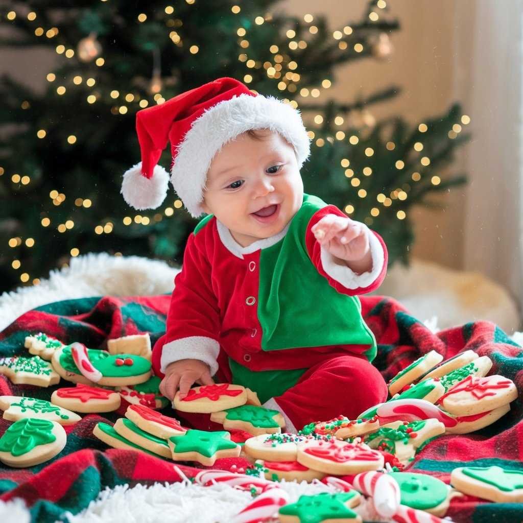 Christmas newborn photoshoot with Cookie