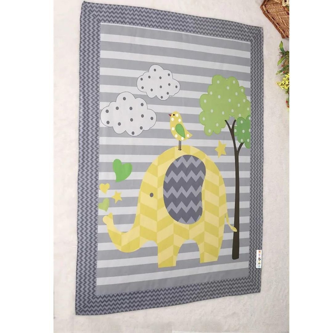 newborn baby blanket yellow grey